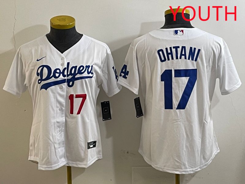 Youth Los Angeles Dodgers #17 Ohtani White Game 2025 Nike MLB Jersey style 3187->youth mlb jersey->Youth Jersey